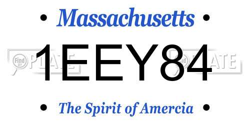 1EEY84 Massachusetts License Plate