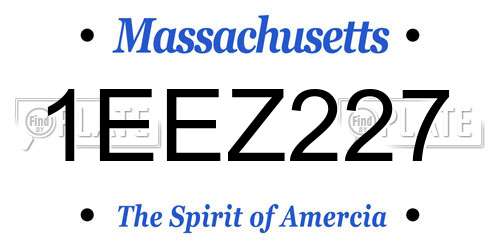1EEZ227 Massachusetts License Plate