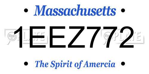 1EEZ772 Massachusetts License Plate