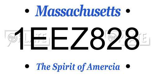 1EEZ828 Massachusetts License Plate