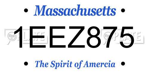 1EEZ875 Massachusetts License Plate