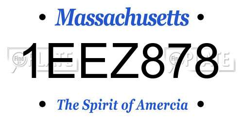 1EEZ878 Massachusetts License Plate