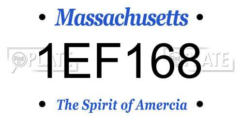 1EF168 Massachusetts License Plate