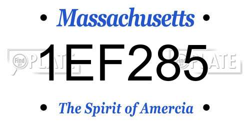1EF285 Massachusetts License Plate