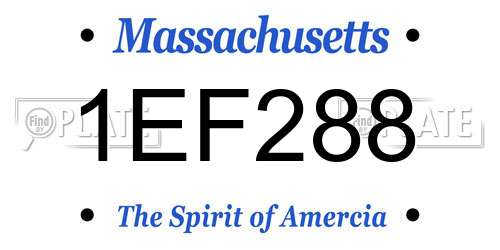 1EF288 Massachusetts License Plate