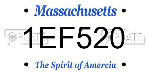 1EF520 Massachusetts License Plate