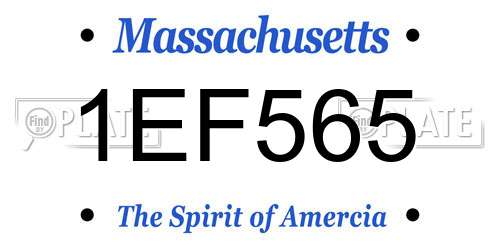 1EF565 Massachusetts License Plate