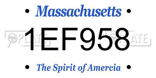 1EF958 Massachusetts License Plate
