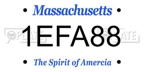1EFA88 Massachusetts License Plate