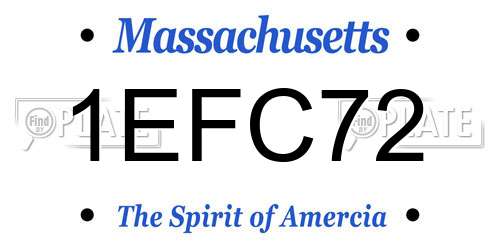 1EFC72 Massachusetts License Plate