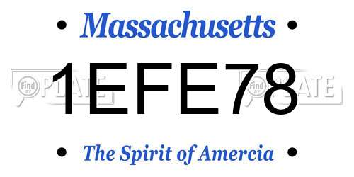 1EFE78 Massachusetts License Plate