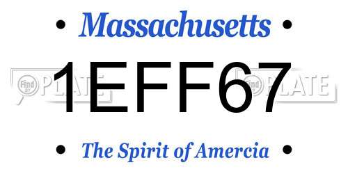 1EFF67 Massachusetts License Plate