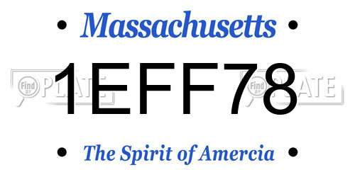 1EFF78 Massachusetts License Plate