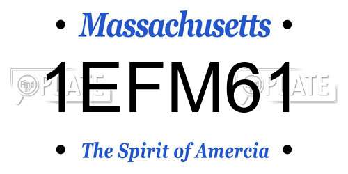 1EFM61 Massachusetts License Plate