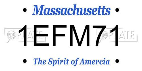 1EFM71 Massachusetts License Plate