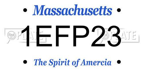 1EFP23 Massachusetts License Plate