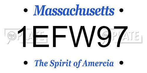 1EFW97 Massachusetts License Plate