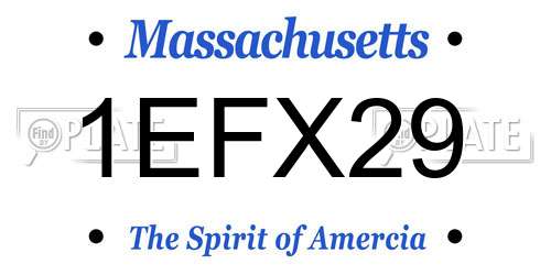 1EFX29 Massachusetts License Plate
