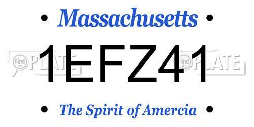 1EFZ41 Massachusetts License Plate