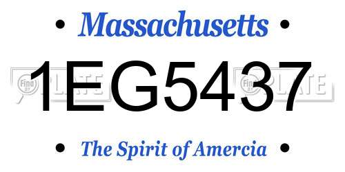 1EG5437 Massachusetts License Plate