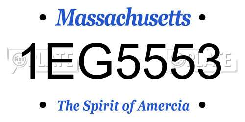 1EG5553 Massachusetts License Plate