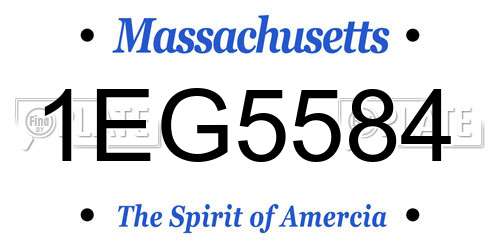 1EG5584 Massachusetts License Plate