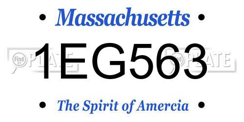 1EG563 Massachusetts License Plate