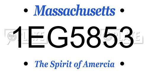 1EG5853 Massachusetts License Plate