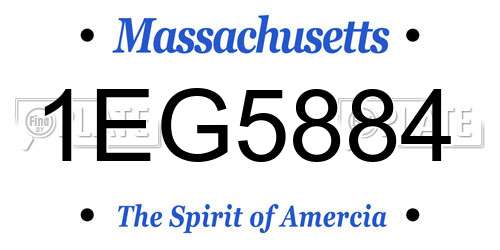 1EG5884 Massachusetts License Plate