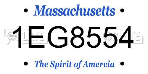 1EG8554 Massachusetts License Plate