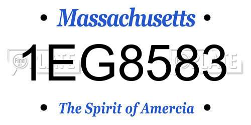 1EG8583 Massachusetts License Plate