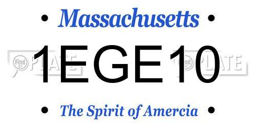1EGE10 Massachusetts License Plate