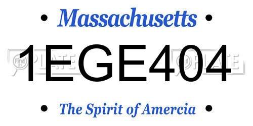 1EGE404 Massachusetts License Plate
