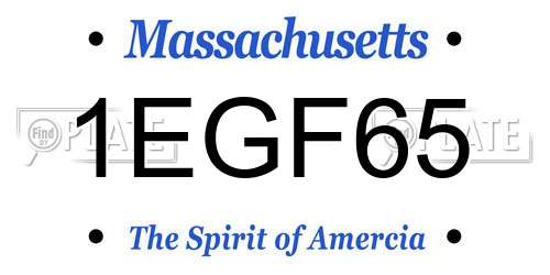 1EGF65 Massachusetts License Plate