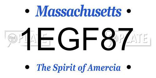 1EGF87 Massachusetts License Plate