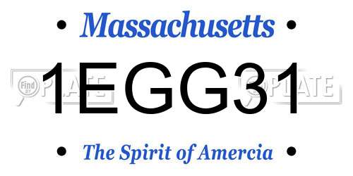 1EGG31 Massachusetts License Plate