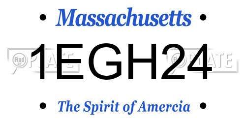 1EGH24 Massachusetts License Plate