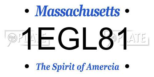 1EGL81 Massachusetts License Plate