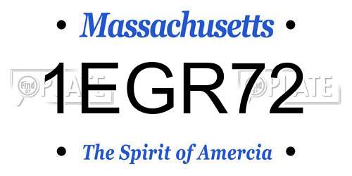 1EGR72 Massachusetts License Plate