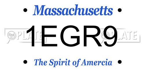 1EGR9 Massachusetts License Plate