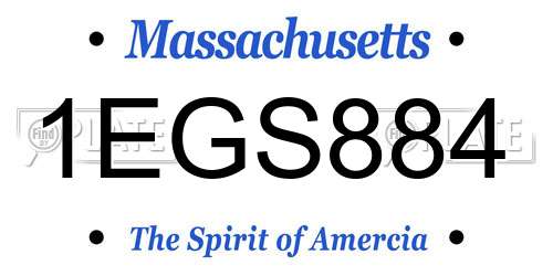 1EGS884 Massachusetts License Plate