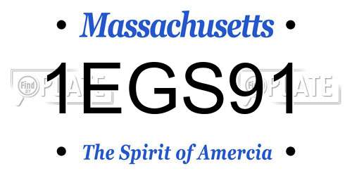 1EGS91 Massachusetts License Plate