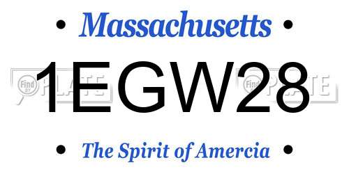 1EGW28 Massachusetts License Plate