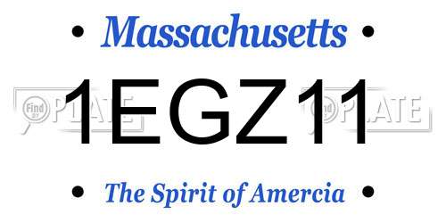 1EGZ11 Massachusetts License Plate