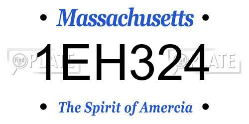 1EH324 Massachusetts License Plate
