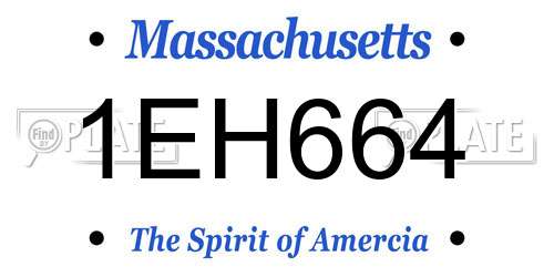 1EH664 Massachusetts License Plate