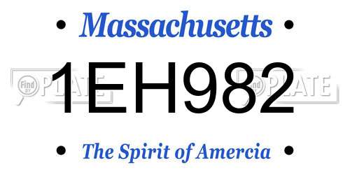 1EH982 Massachusetts License Plate