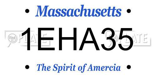 1EHA35 Massachusetts License Plate