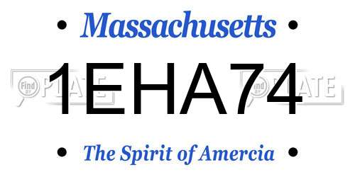 1EHA74 Massachusetts License Plate