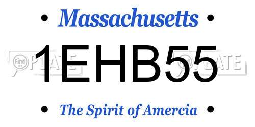 1EHB55 Massachusetts License Plate